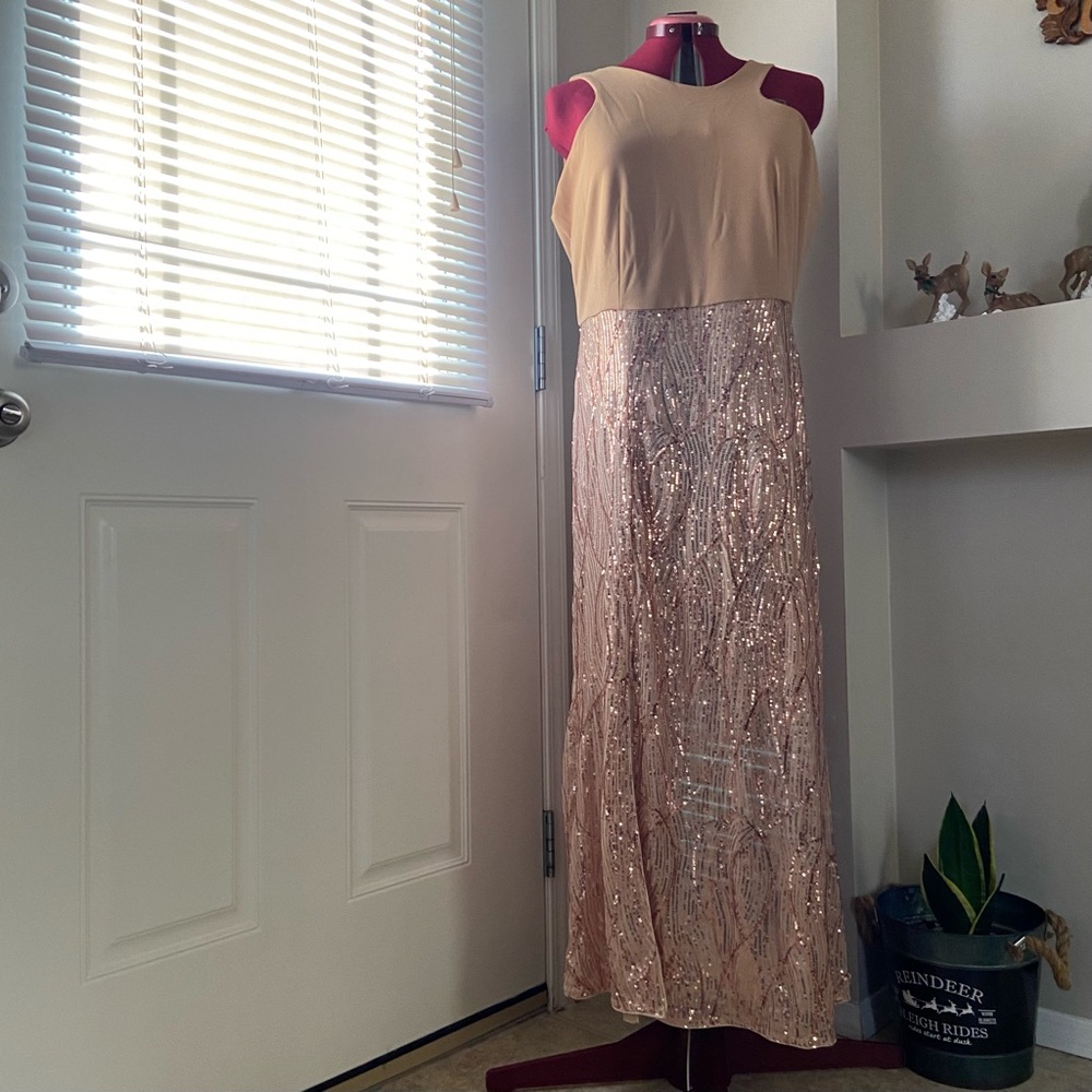 Grace Karin Tan Sleeveless Sequins Dress